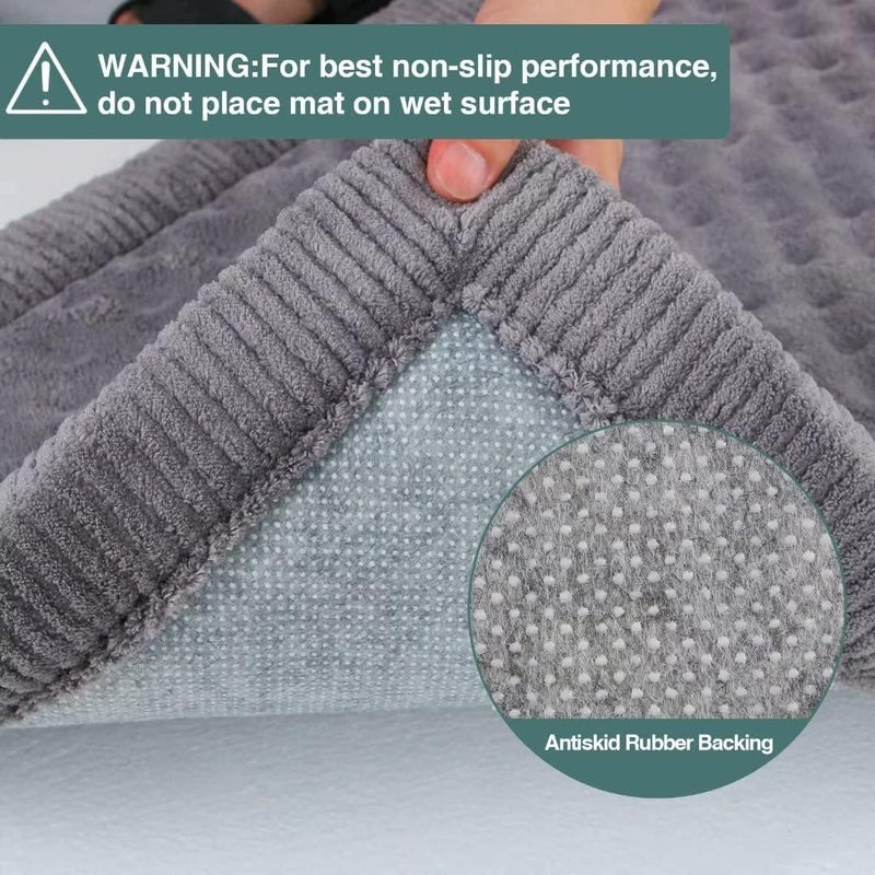 PAGGED Dog Crate Pad 30x19 inch Gray Memory Foam Dog Bed Mat Small Medium Grey Washable Puppy Sleeping Bed Anti Slip - Image 3